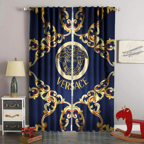 Blue navy england luxury brand living room curtain