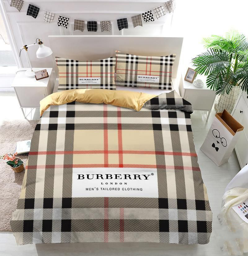 Burberry luxury brand bedding set bedspread duvet cover set home decor hn