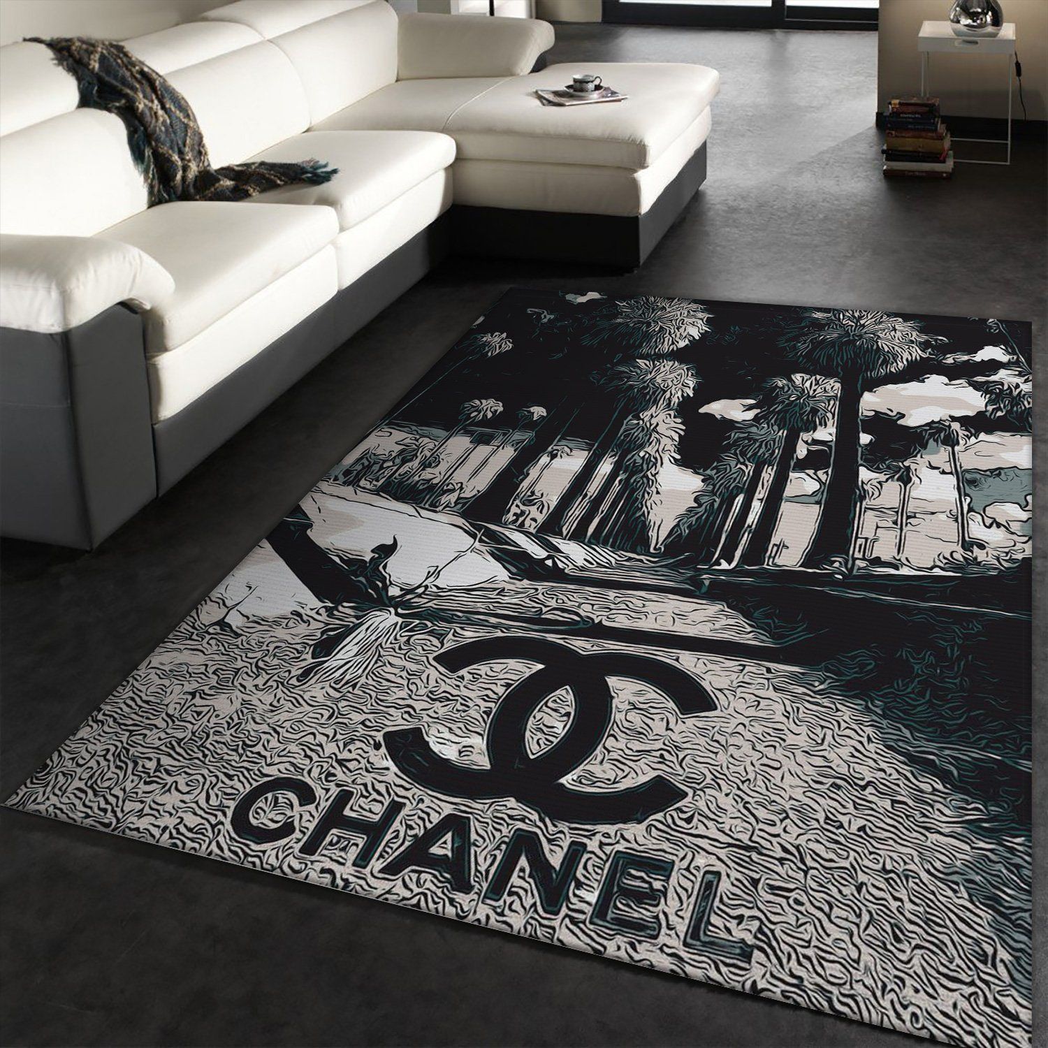 Chanel logo area rug carpet