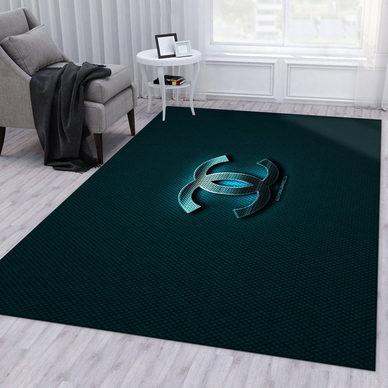Chanel logo area rug carpet for living room v1