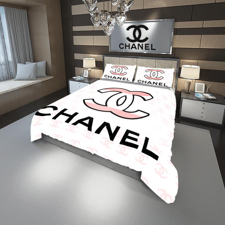 Chanel white luxury brand high-end bedding set home decor ht #4