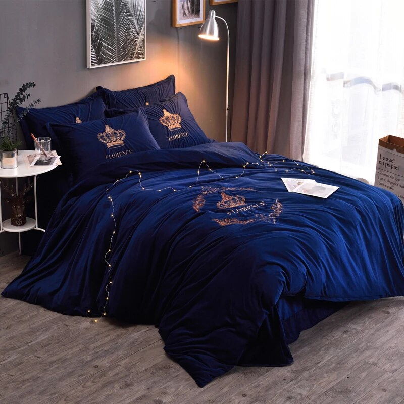 Florence navy bedding set bedspread duvet cover set home decor hn