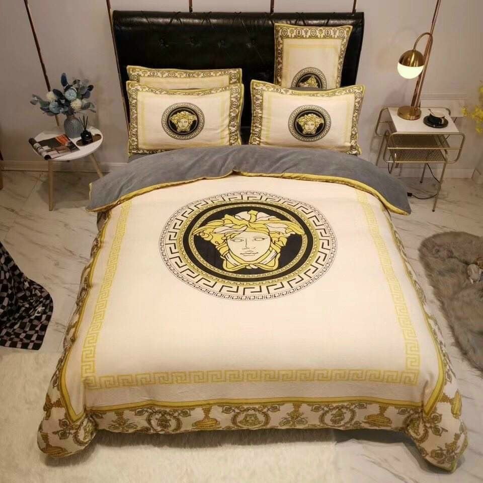 Gianni versace beige luxury brand high-end bedding set home decor ht