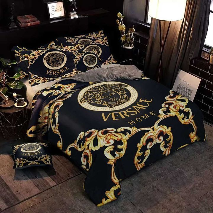 Gianni versace black luxury brand high-end bedding set home decor ht