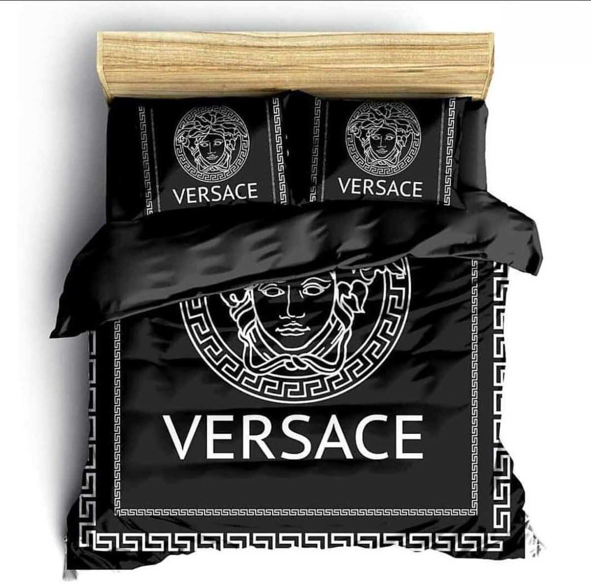 Gianni versace black luxury brand high-end bedding set home decor ht #4