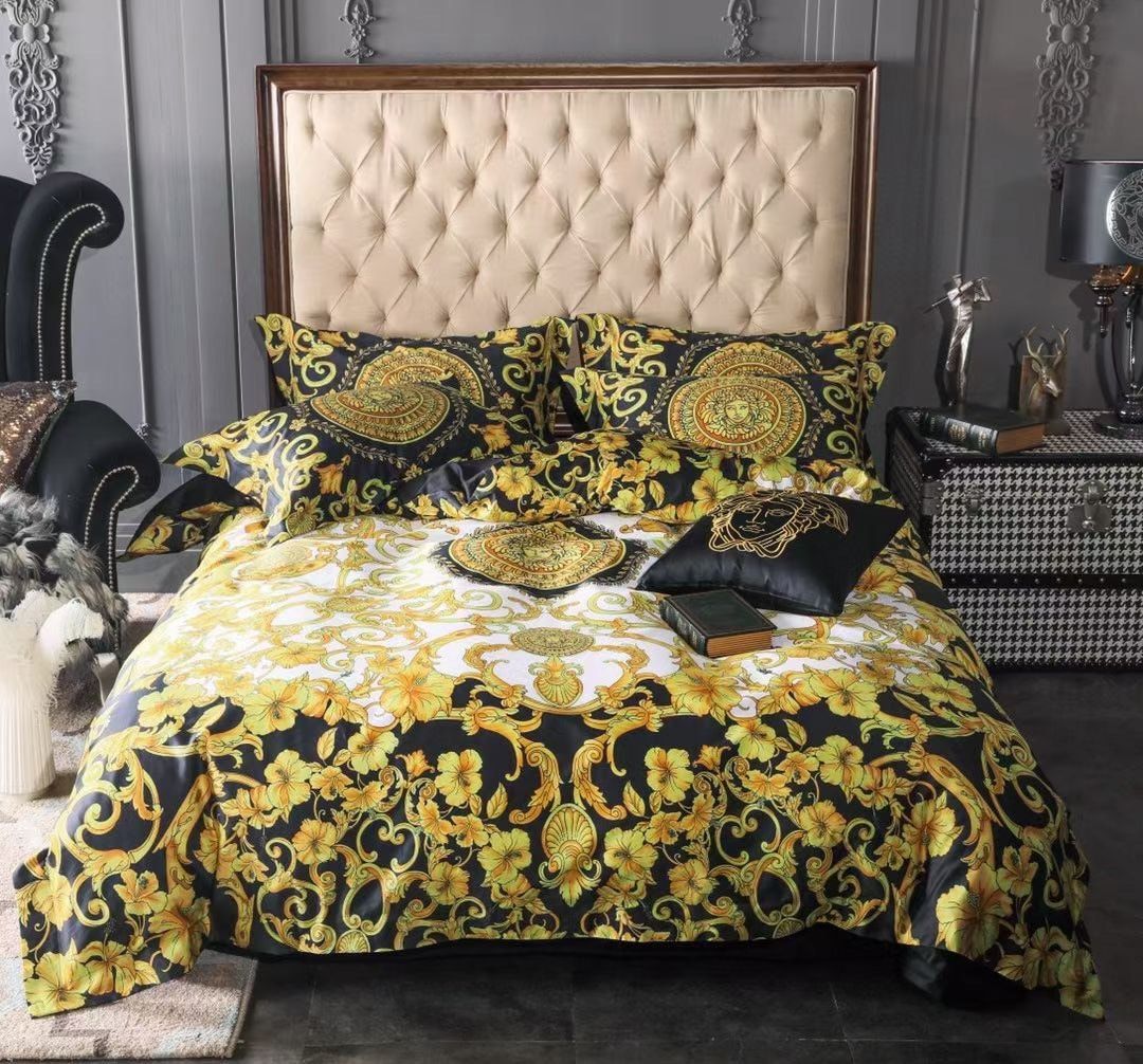 Gianni versace gold luxury brand high-end bedding set home decor ht