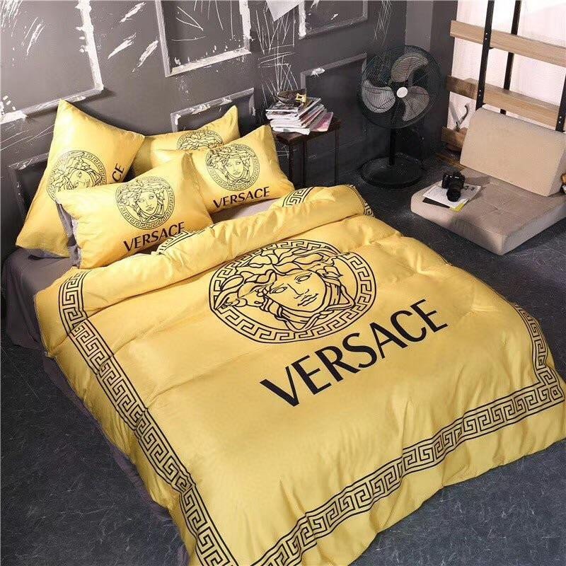 Gianni versace yellow luxury brand high-end bedding set home decor ht