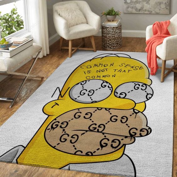 Gucci homer simpson gucci area rug home decor