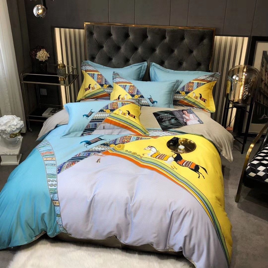 Hermes luxury brand high-end bedding set home decor ht