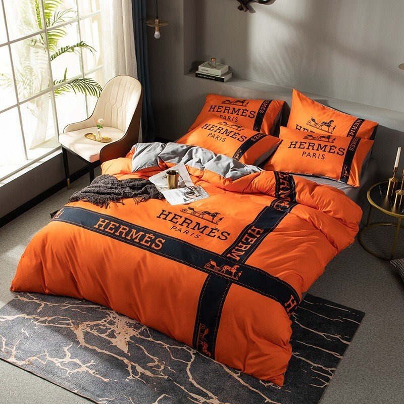 Hermes paris luxury brand high-end bedding set home decor ht