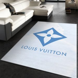 Louis vuitton blue backgroundn area rug carpet