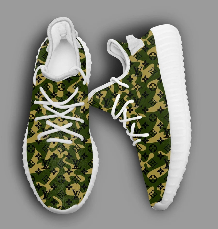 Louis vuitton camo yeezy boost shoes sport sneakers