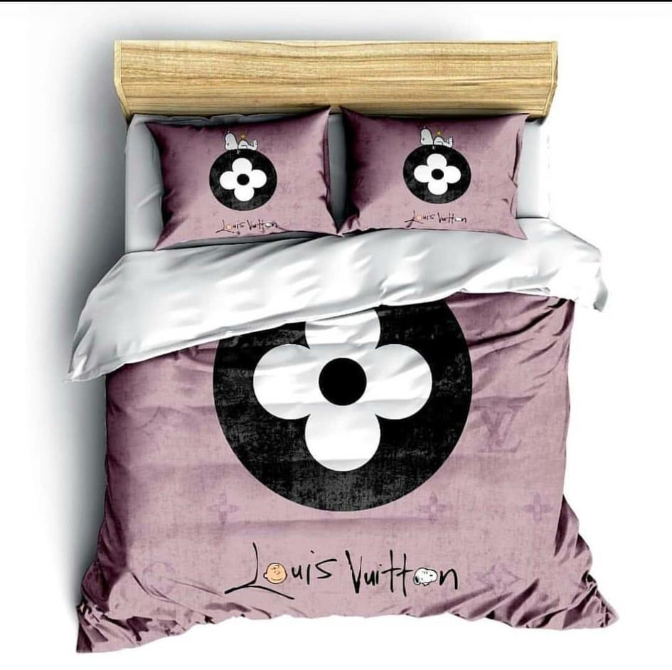 Louis vuitton pink luxury brand high-end bedding set lv home decor ht
