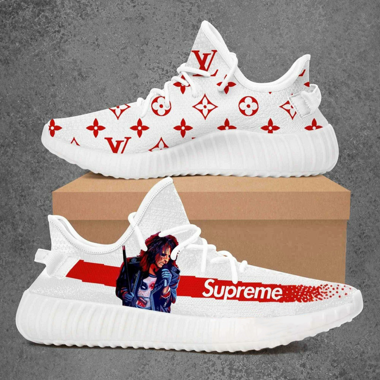 Louis vuitton supreme alice cooper yeezy boost shoes sport sneakers
