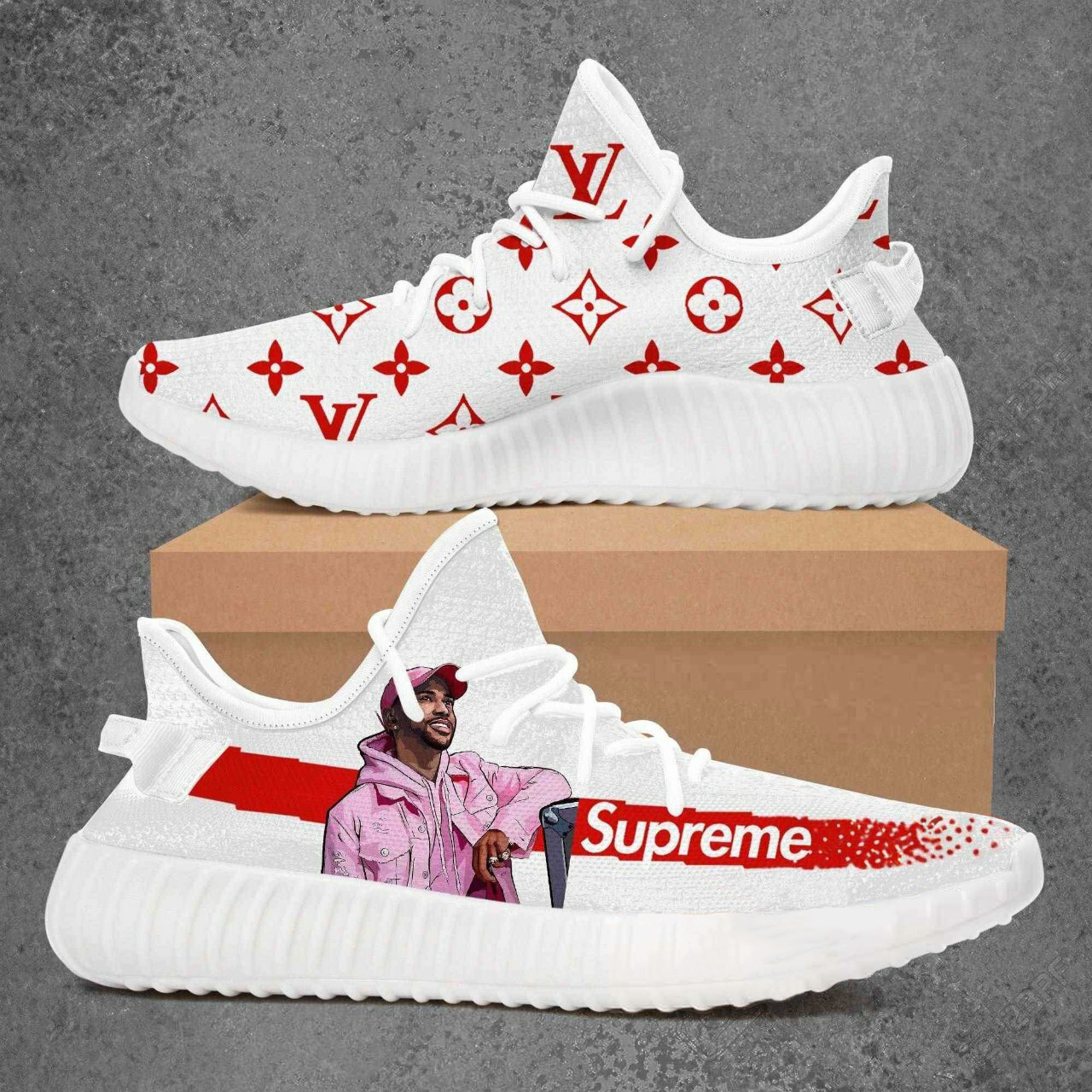 Louis vuitton supreme big sean yeezy boost shoes sport sneakers #1