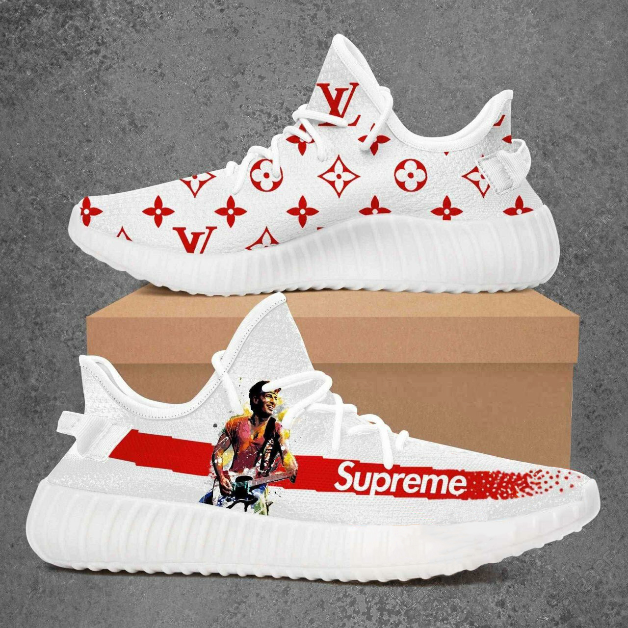 Louis vuitton supreme bruce springsteen yeezy boost shoes sport sneakers