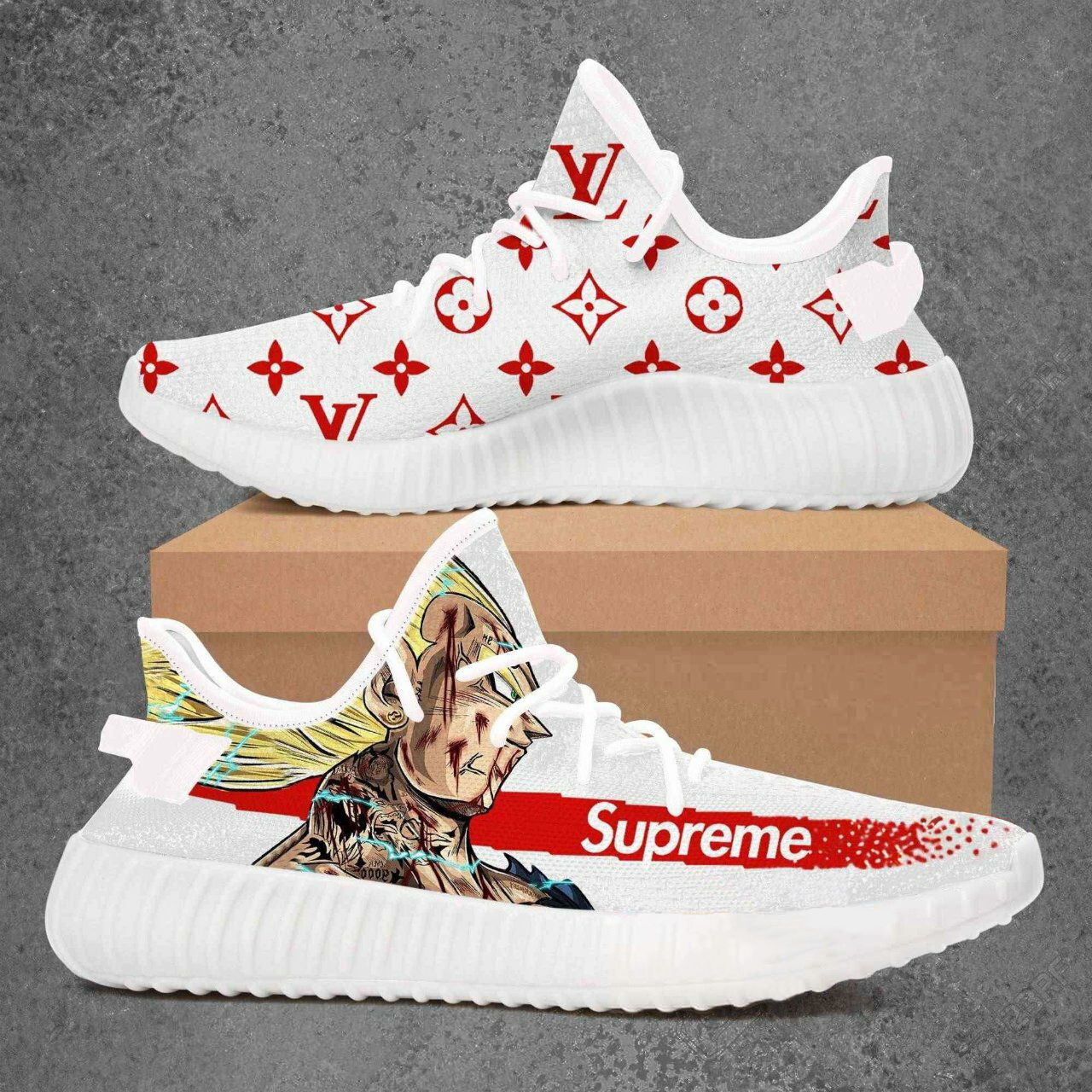 Louis vuitton supreme dragon ball yeezy boost shoes sport sneakers #3