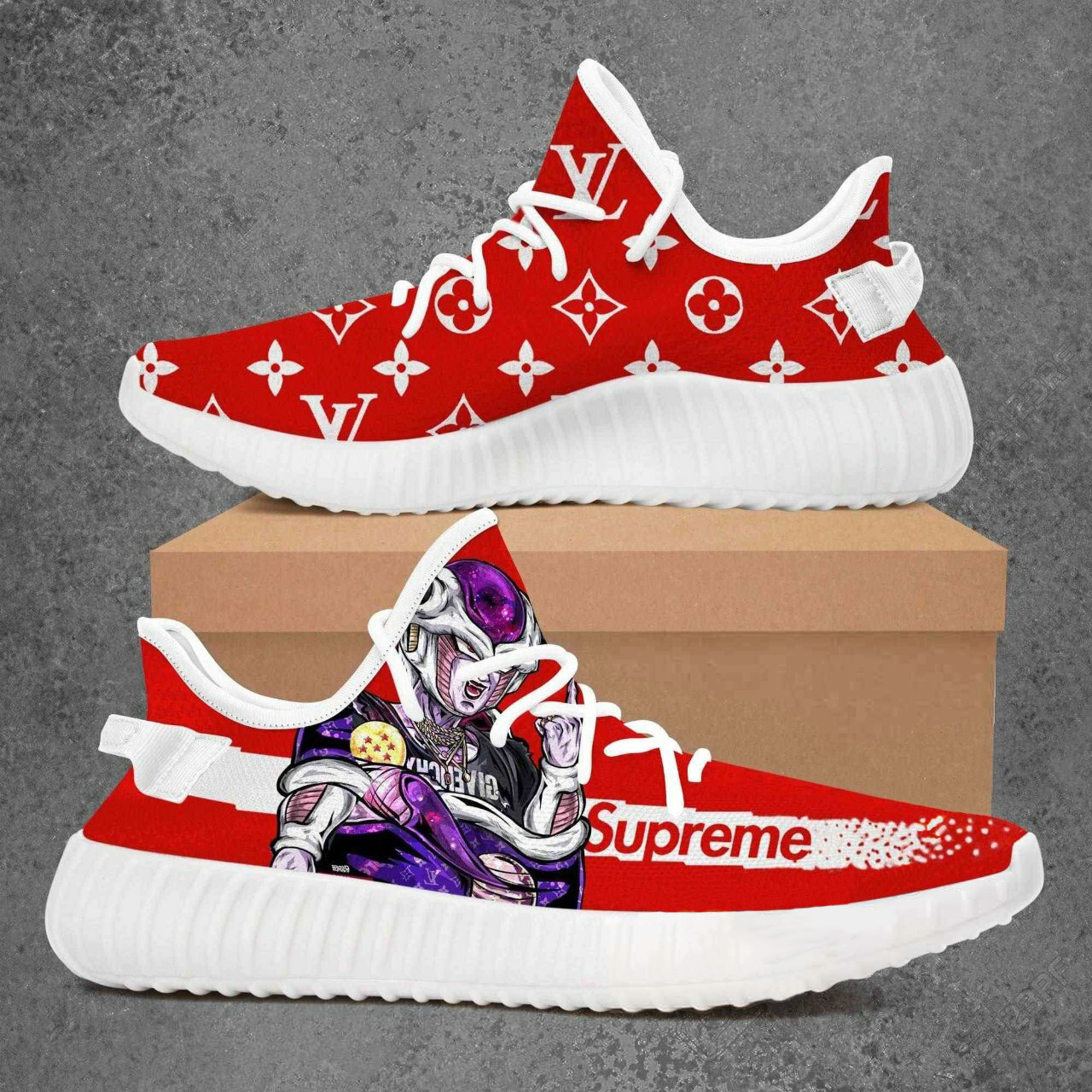 Louis vuitton supreme dragon ball yeezy boost shoes sport sneakers #5