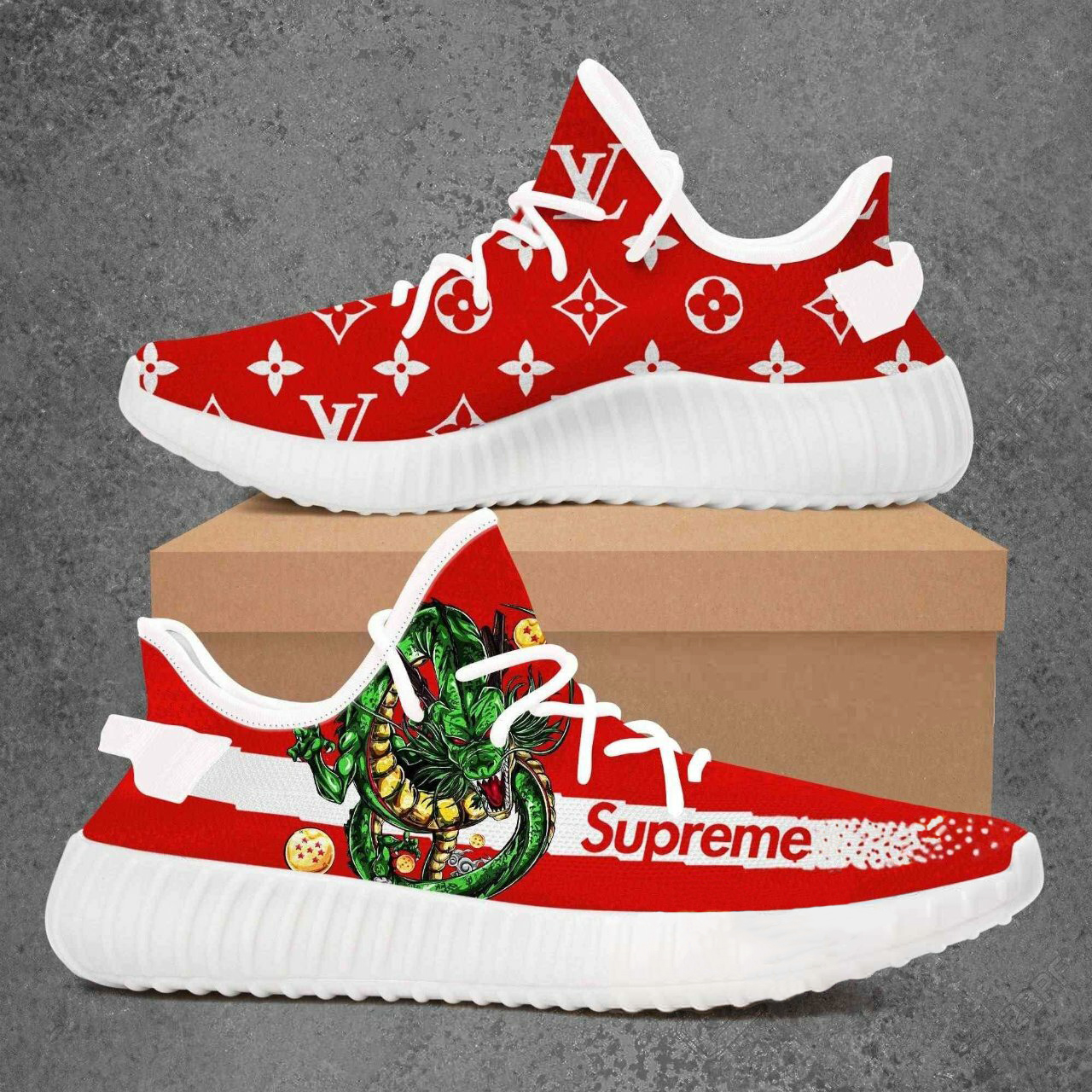 Louis vuitton supreme dragon ball yeezy boost shoes sport sneakers #6