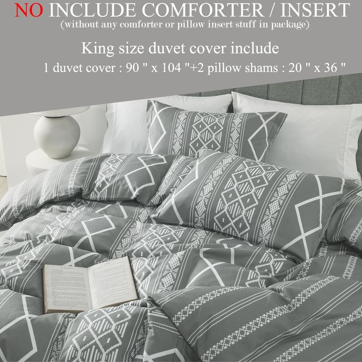 Scandinavian Style Bedding – Minimalist Tribal Design in Grey & White
