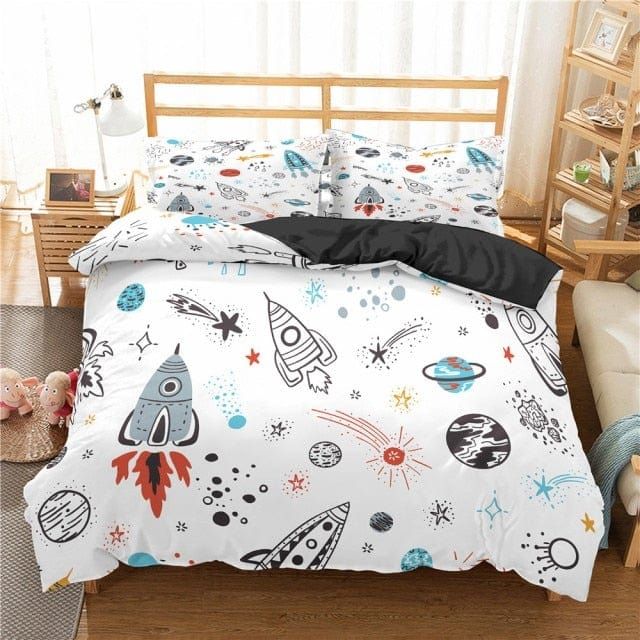 Blast Off to Dreamland – Rocket Ship Bedding Set