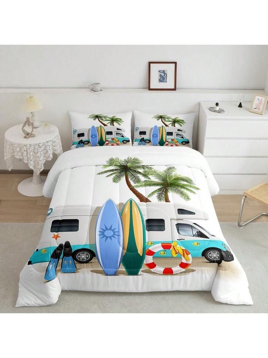 Summer Surf Camper Bedding Set – Beach Theme Comforter