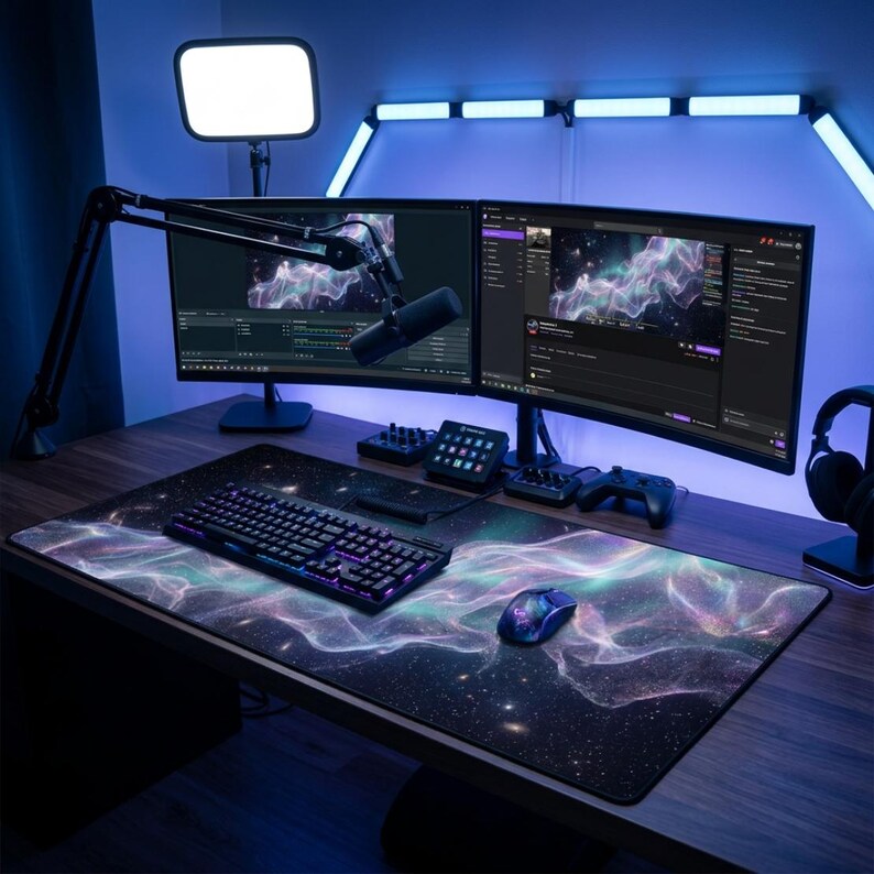 Black And Gold Celestial Desk Mat