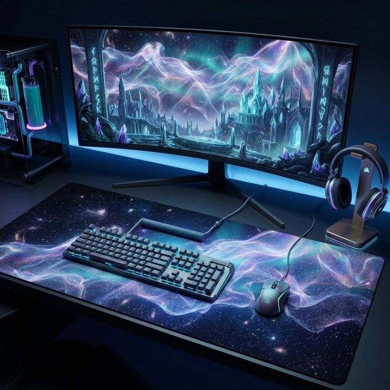 Black And Gold Celestial Desk Mat