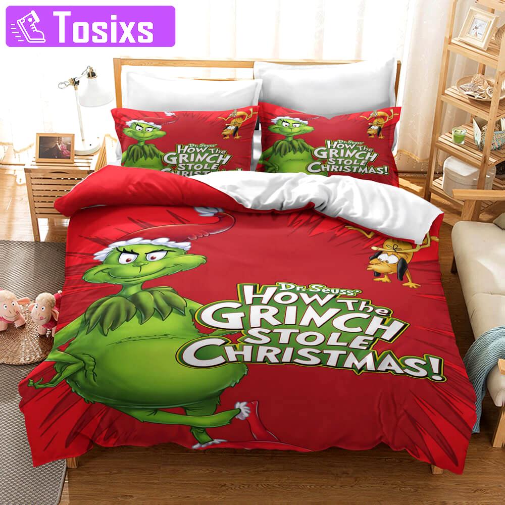 Gift for holidays how the grinch stole christmas full bedding set Bedding Sets