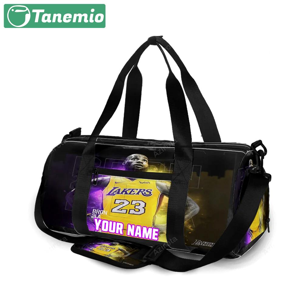 Los angeles lakers 23 lebron james v42 personalized name travel bag gym bag 433 Travel Bag