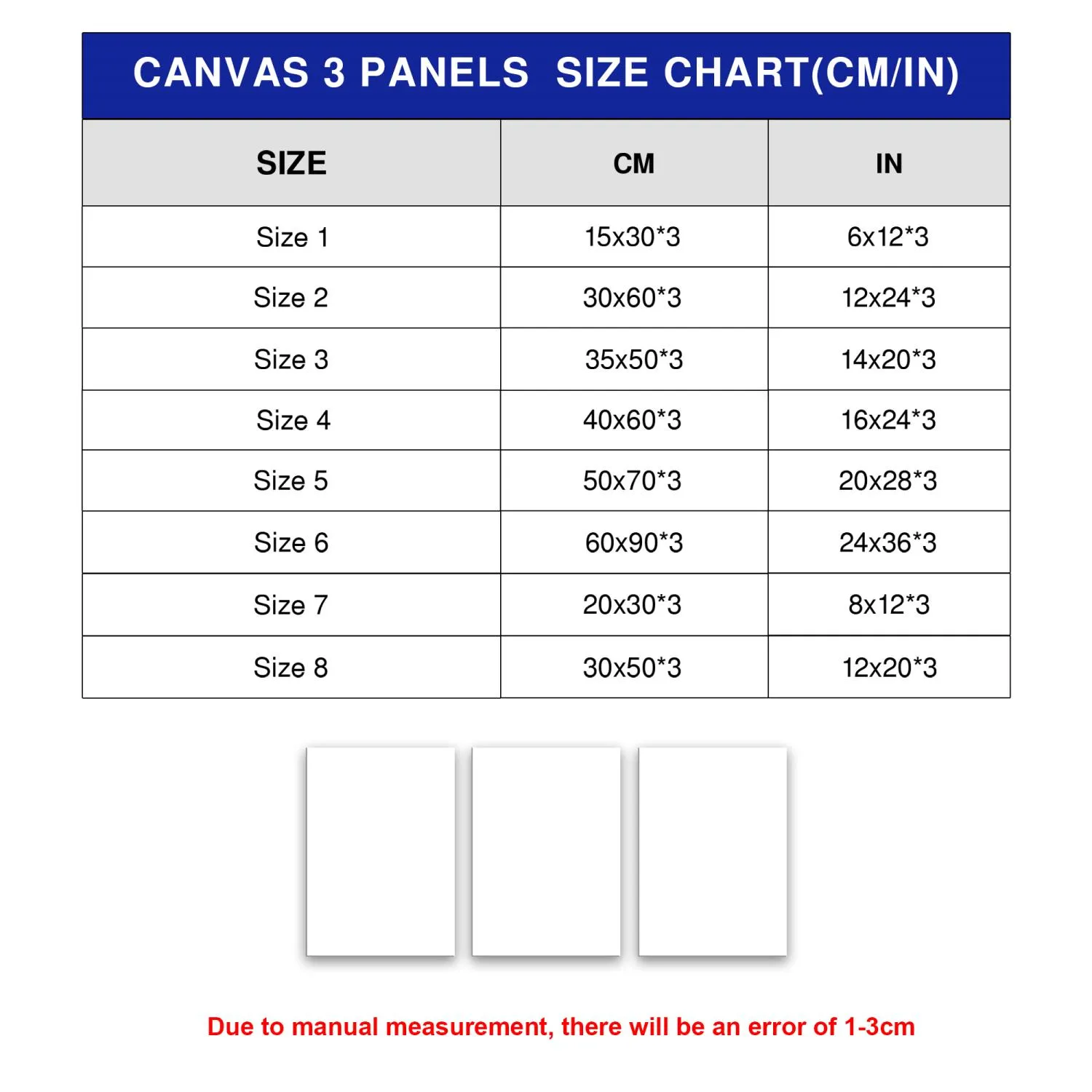 Canvas 3 Panels (No Framed)