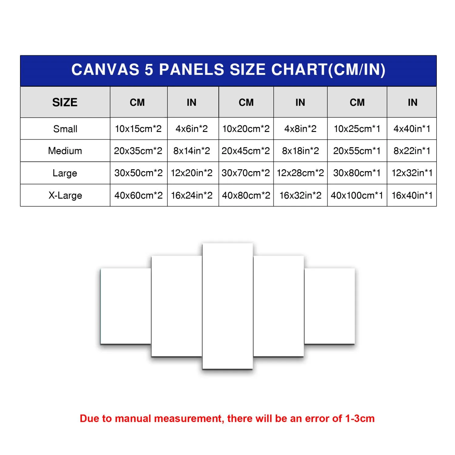 Canvas 5 Panels (No Framed)