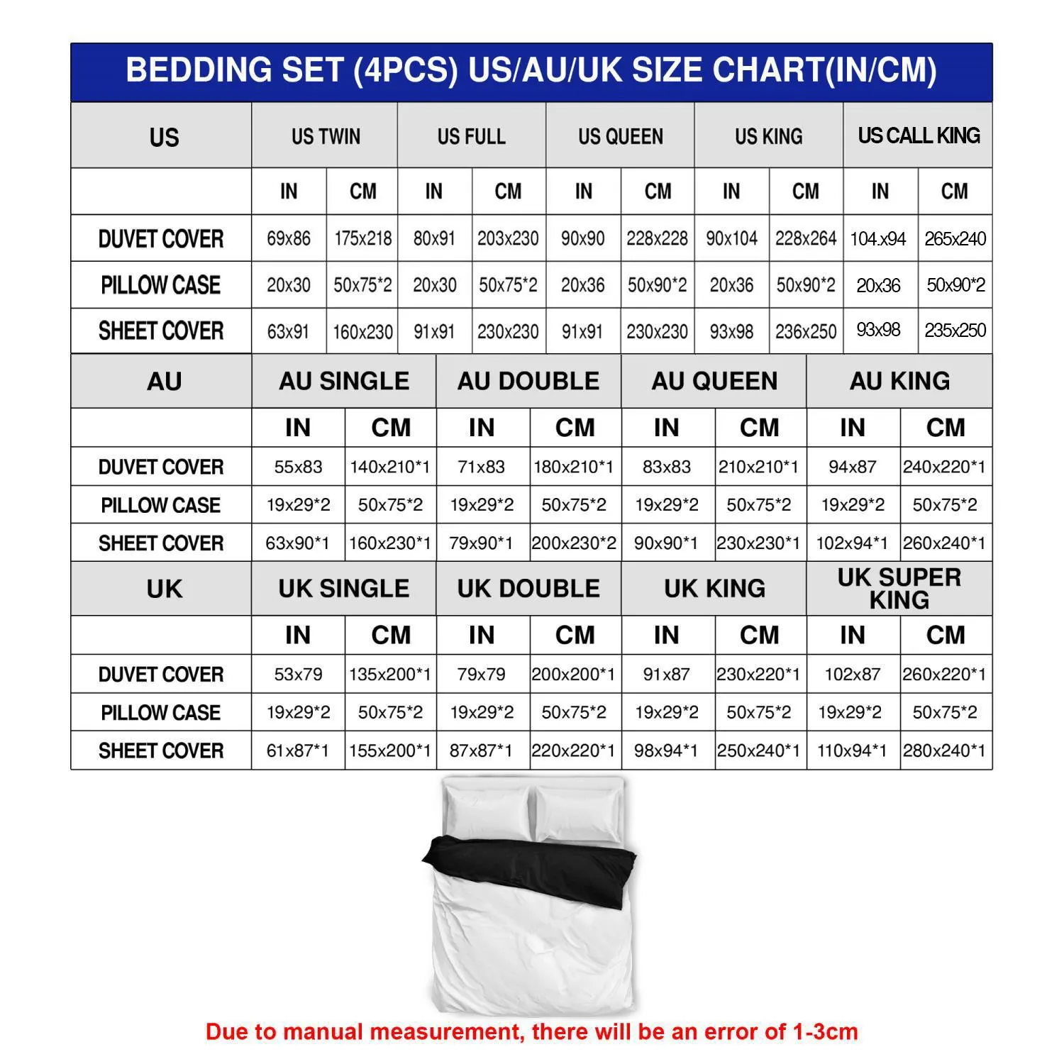 4pcs Bedding Set (AU Size)