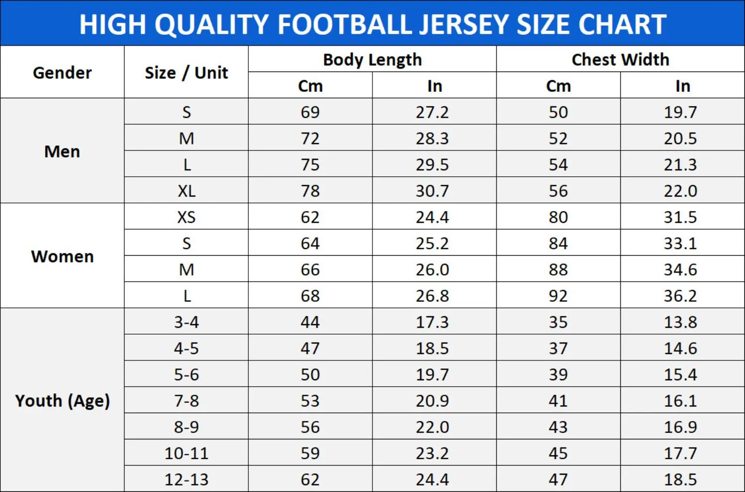 High Quality Football Jersey