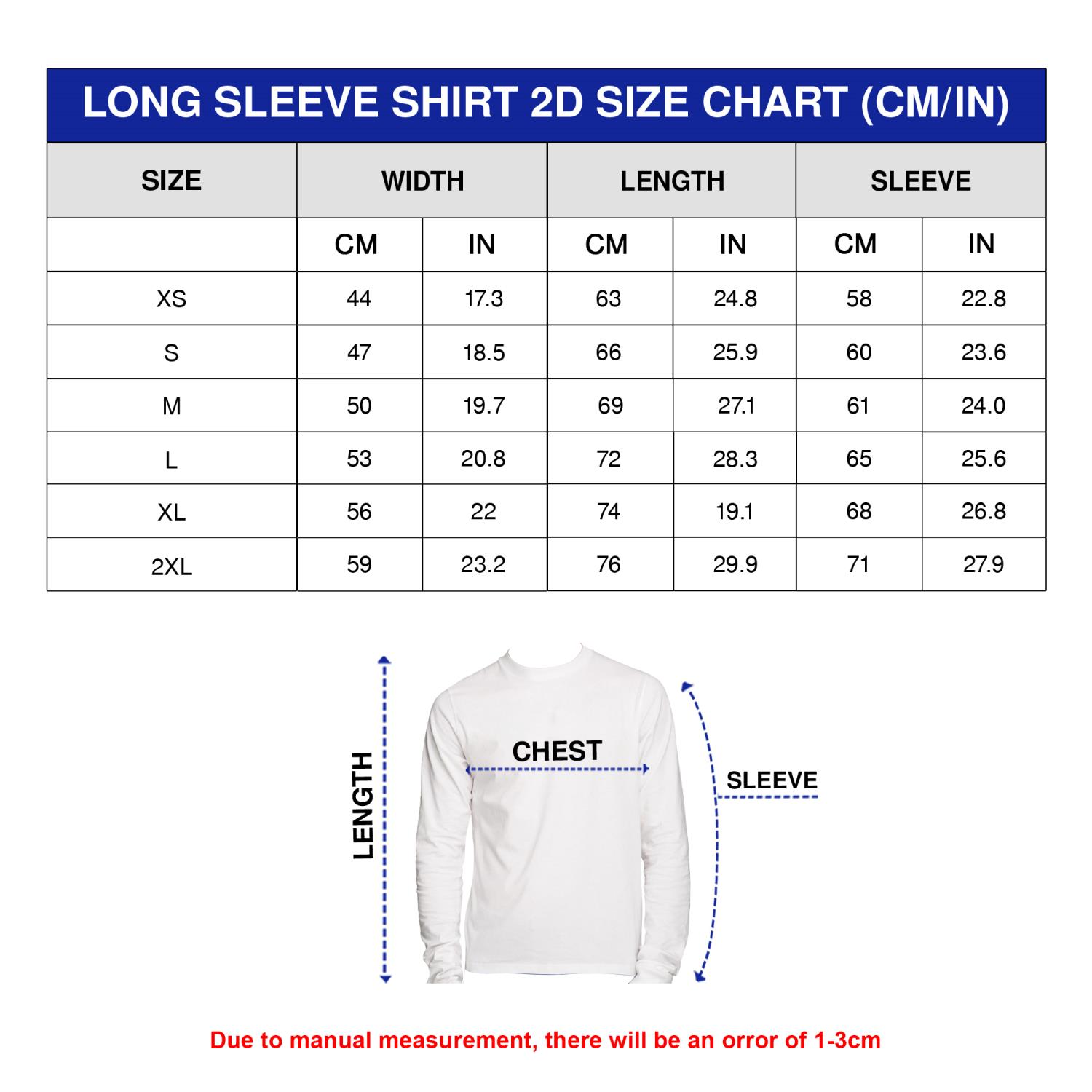 2D Long Sleeves Shirt (AS Size)