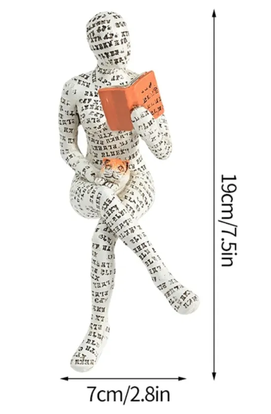 Nordic Reading Women Figurine Desk Accessories Elegant Room Office Ornaments