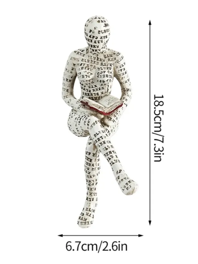 Nordic Reading Women Figurine Desk Accessories Elegant Room Office Ornaments