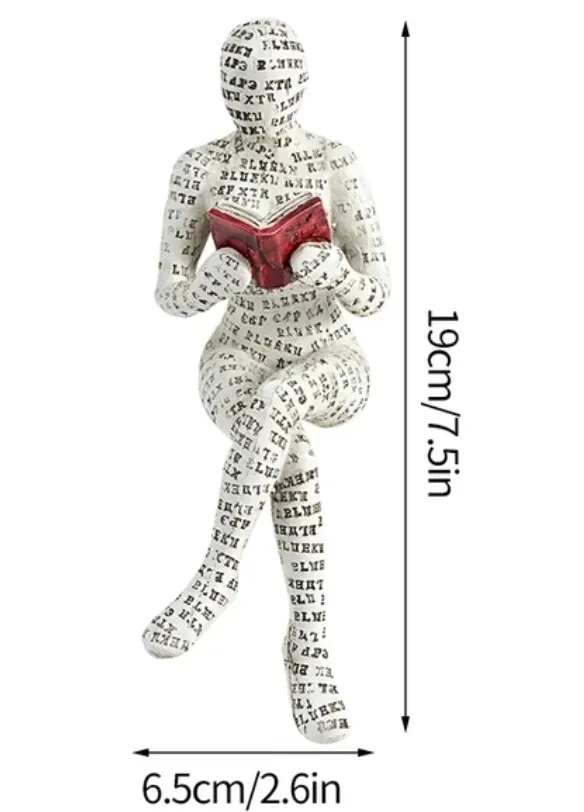 Nordic Reading Women Figurine Desk Accessories Elegant Room Office Ornaments