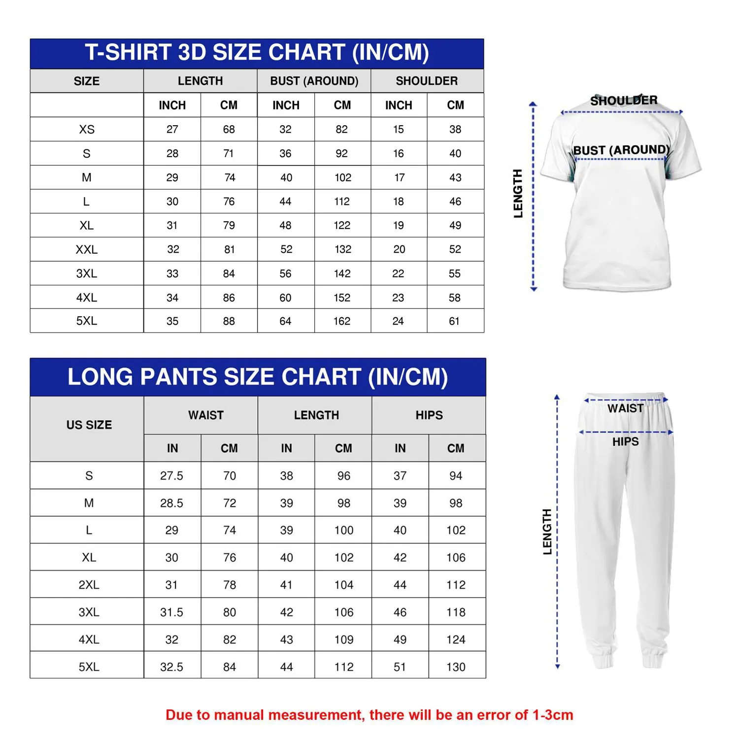 3D T-Shirt and Long Pants Set