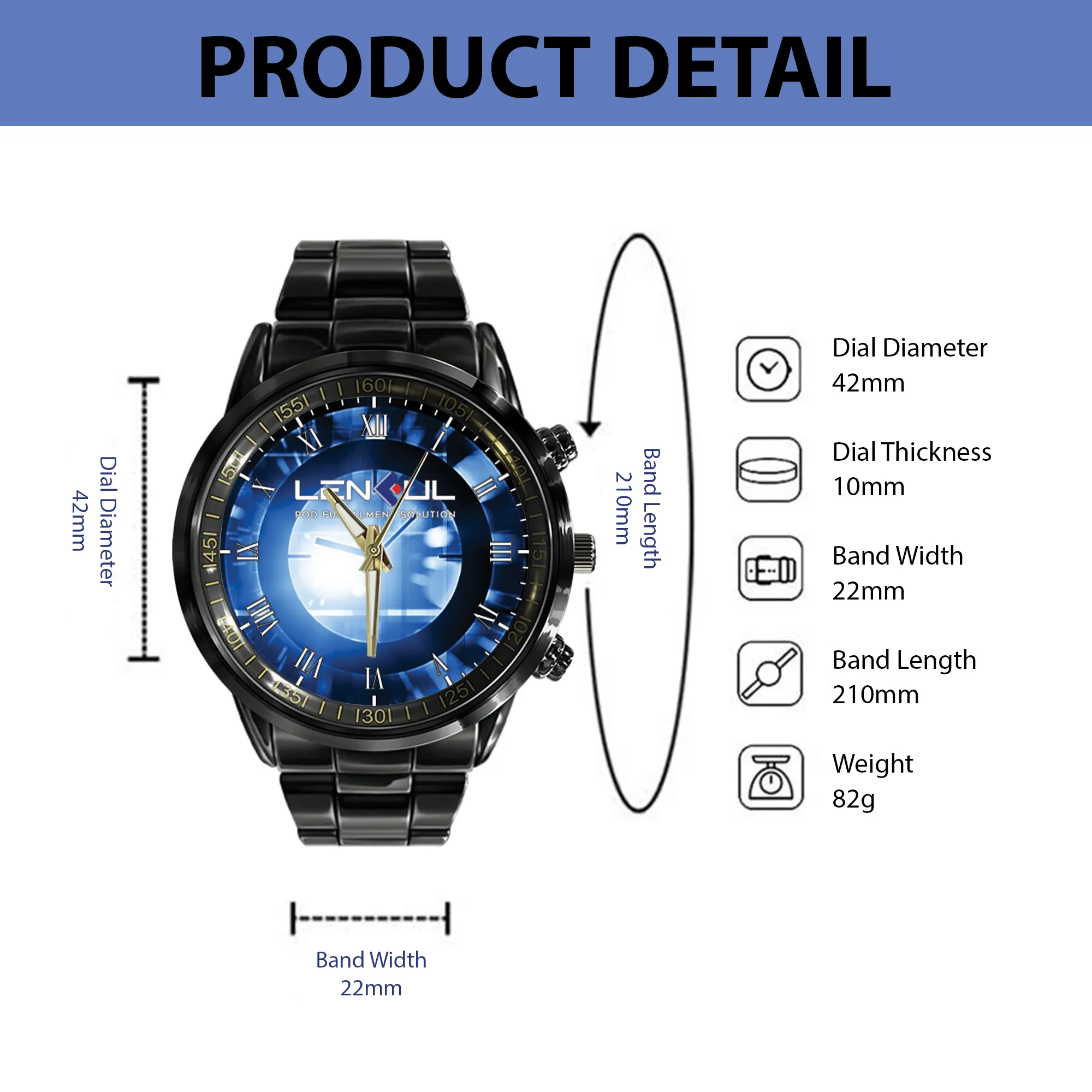 Black Stainless Steel Watch