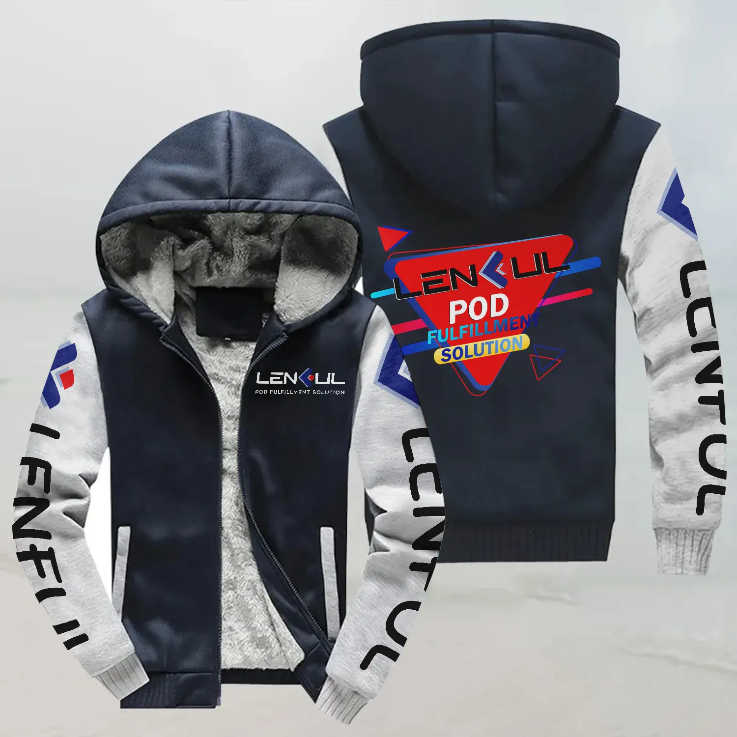 2D Fleece Zipper Hoodie