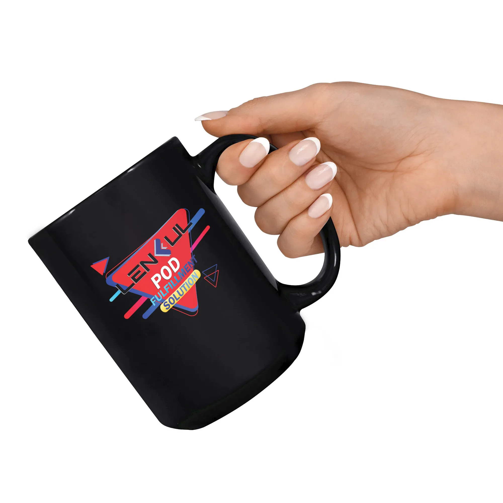 US Black Ceramic Mug 15 Oz