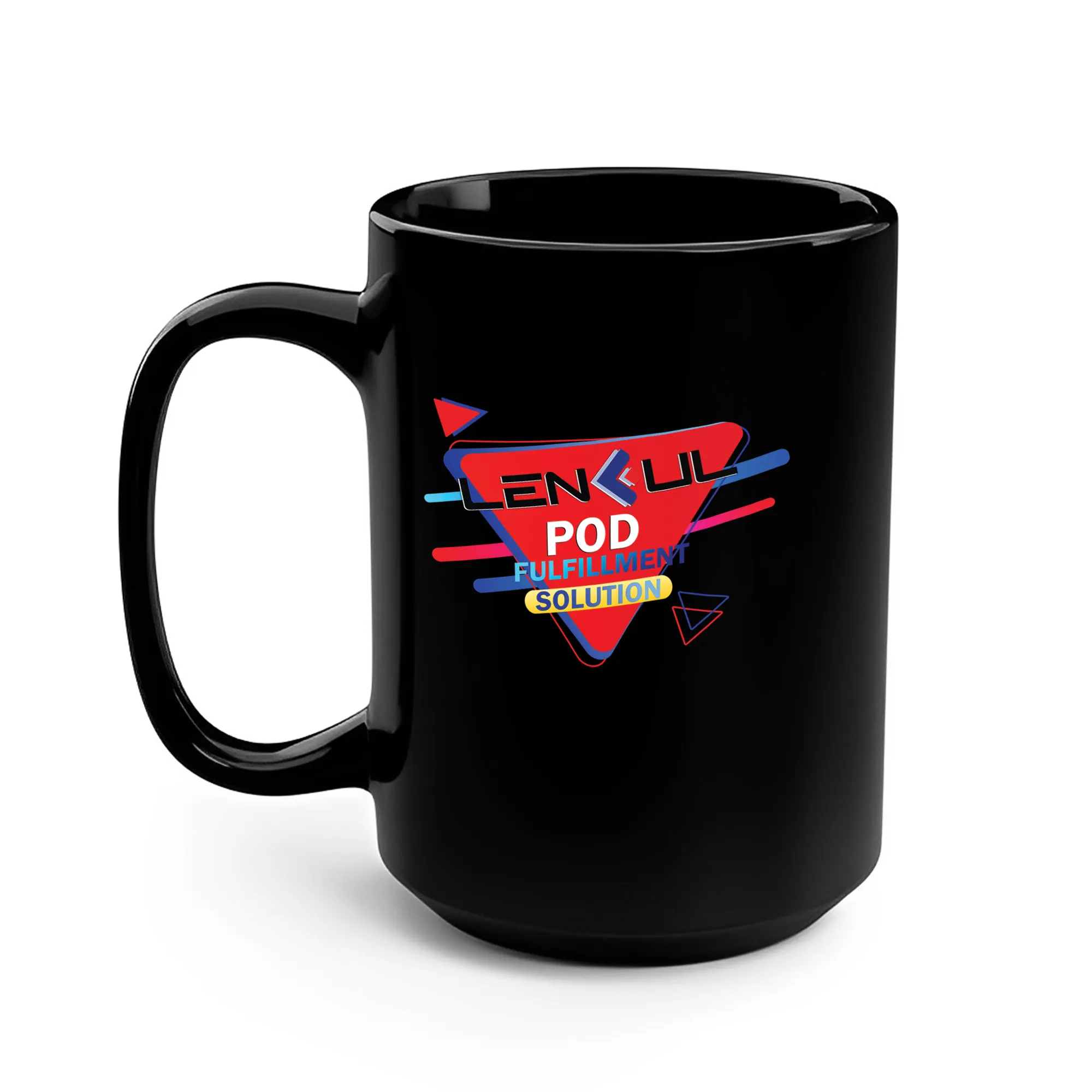 US Black Ceramic Mug 15 Oz