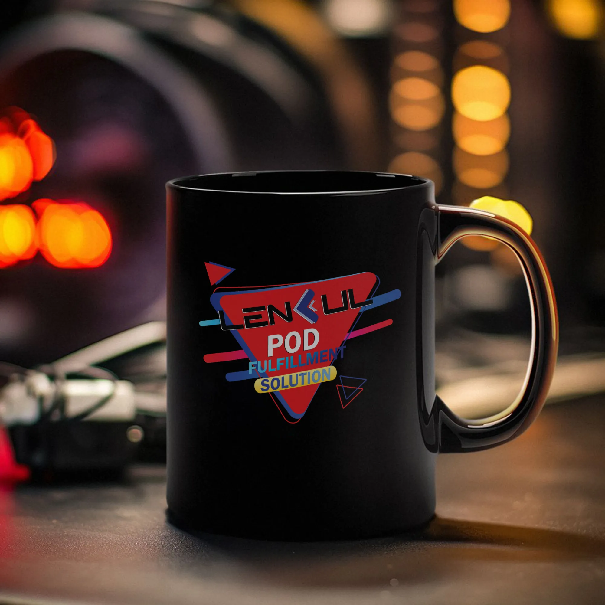 US Black Ceramic Mug 11 Oz