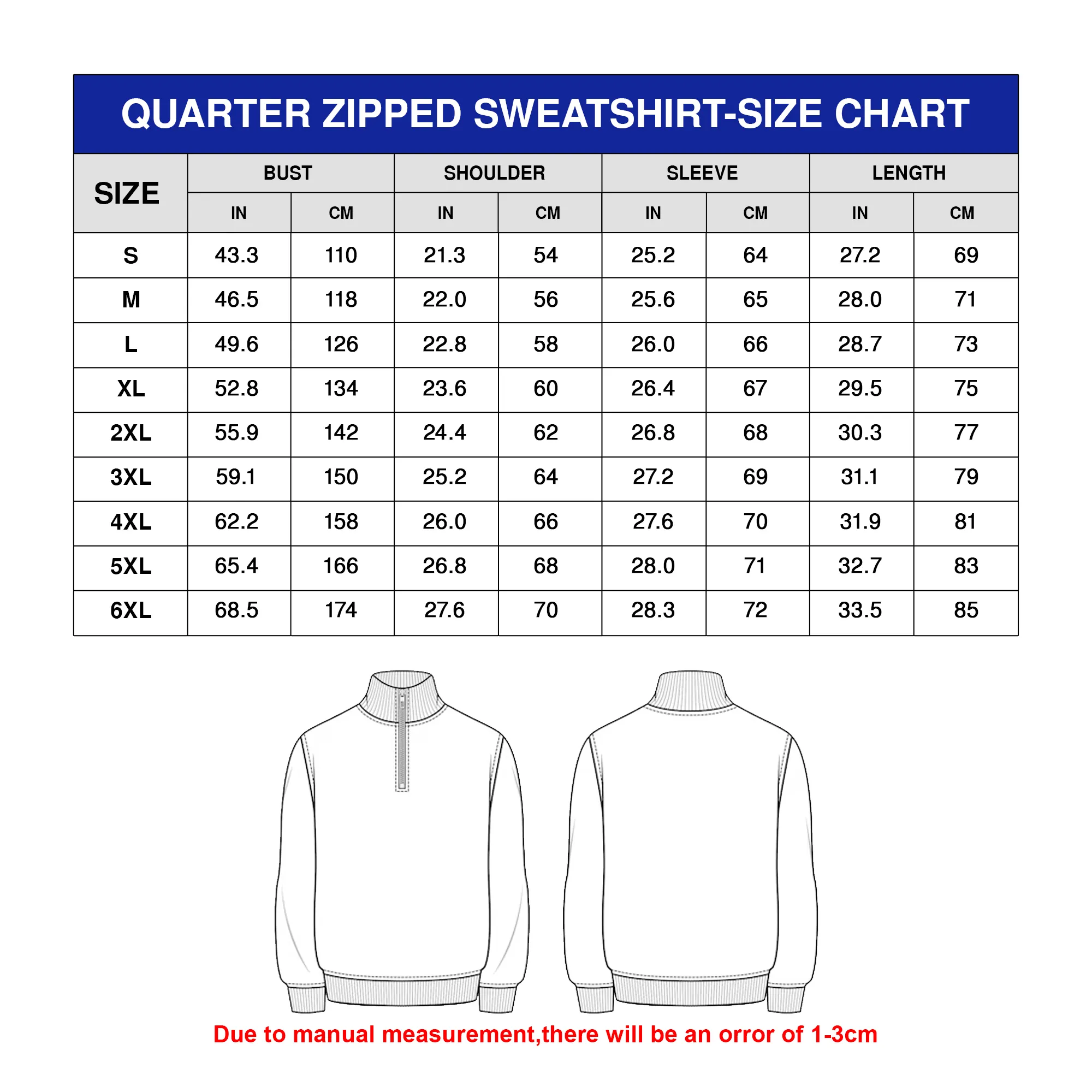 3D Quarter Zipper Sweatshirt