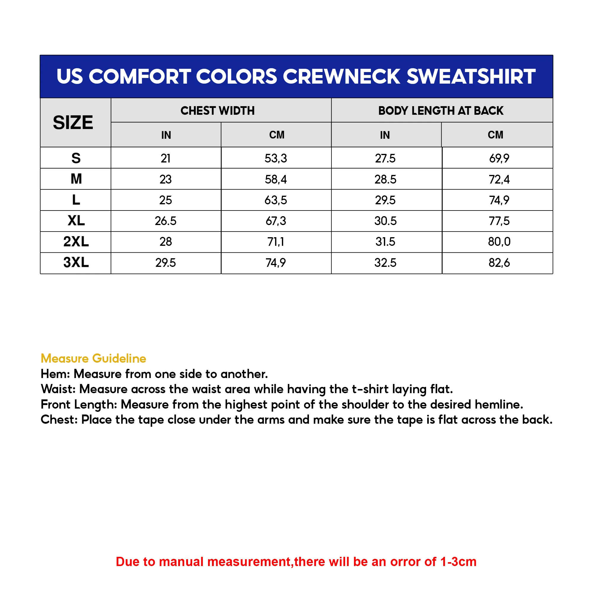 US Comfort Colors Crewneck Sweatshirt 