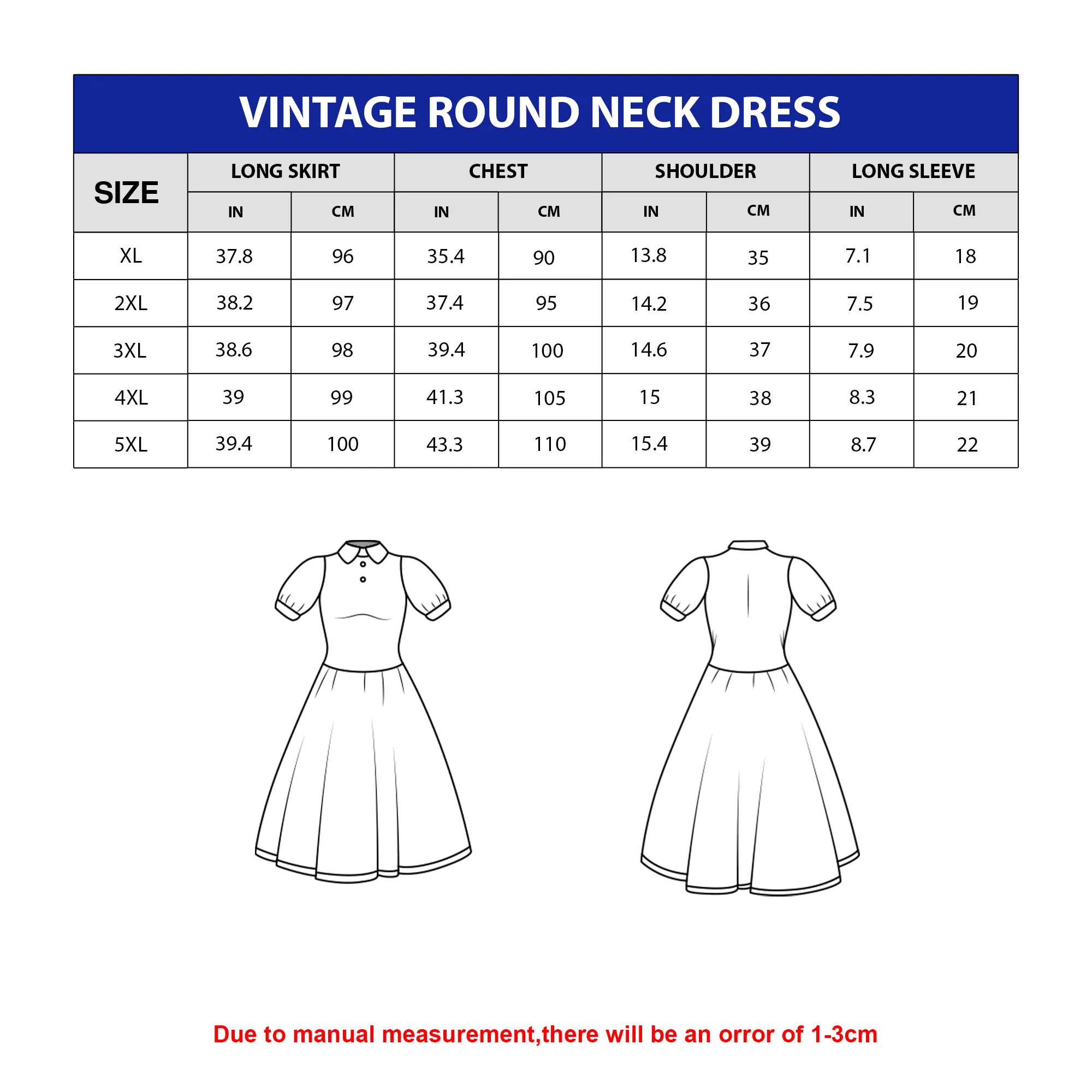 Vintage Round Neck Dress