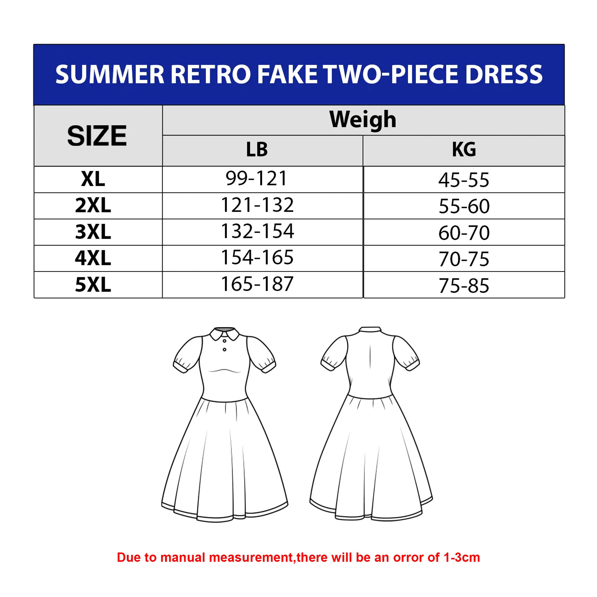 Summer Retro Fake Two-piece Dress