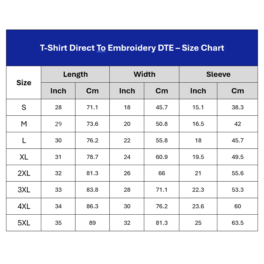 VN T-Shirt Direct To Embroidery DTE