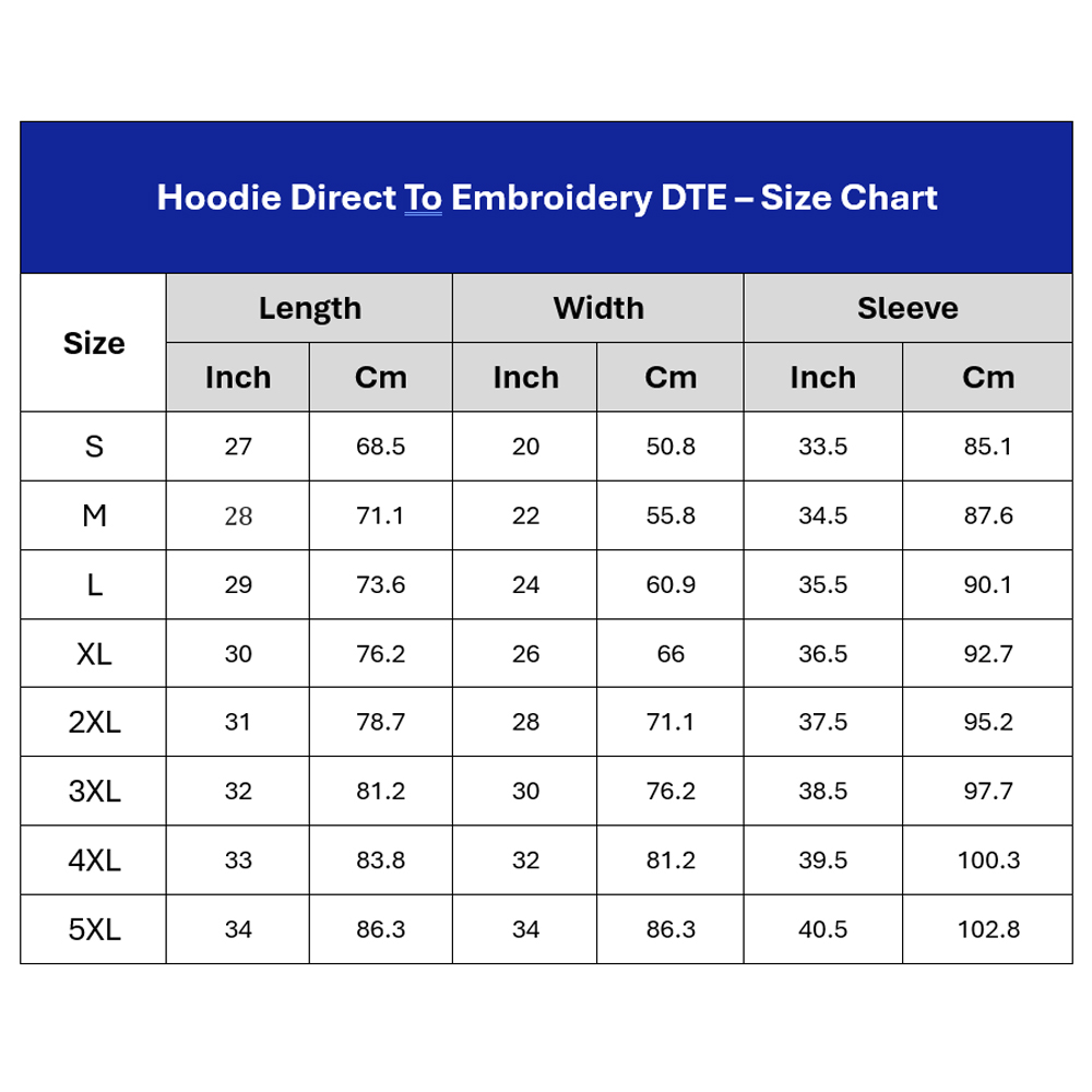 VN Hoodie Direct To Embroidery DTE